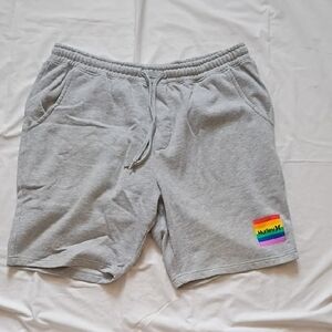 Hurley Light Gray Athletic Shorts with Rainbow Logo